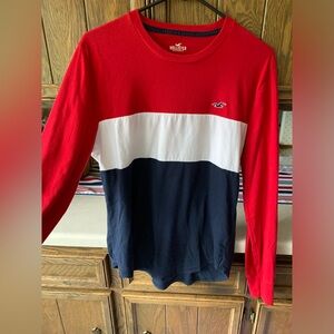 Hollister Red, White, and Blue Long Sleeve Shirt excellent condition